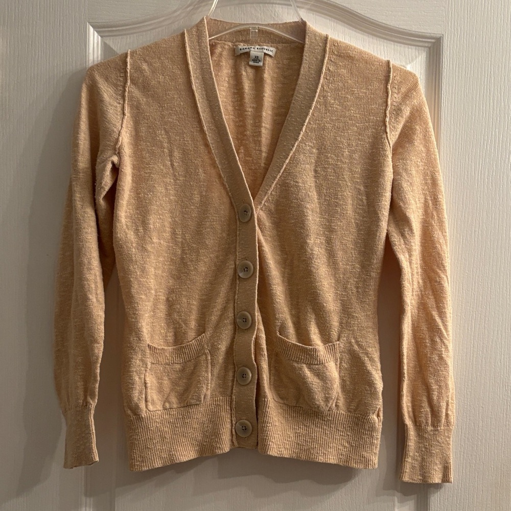 Banana Republic Buttermilk Colored Rustic Cardigan Sweater size XS